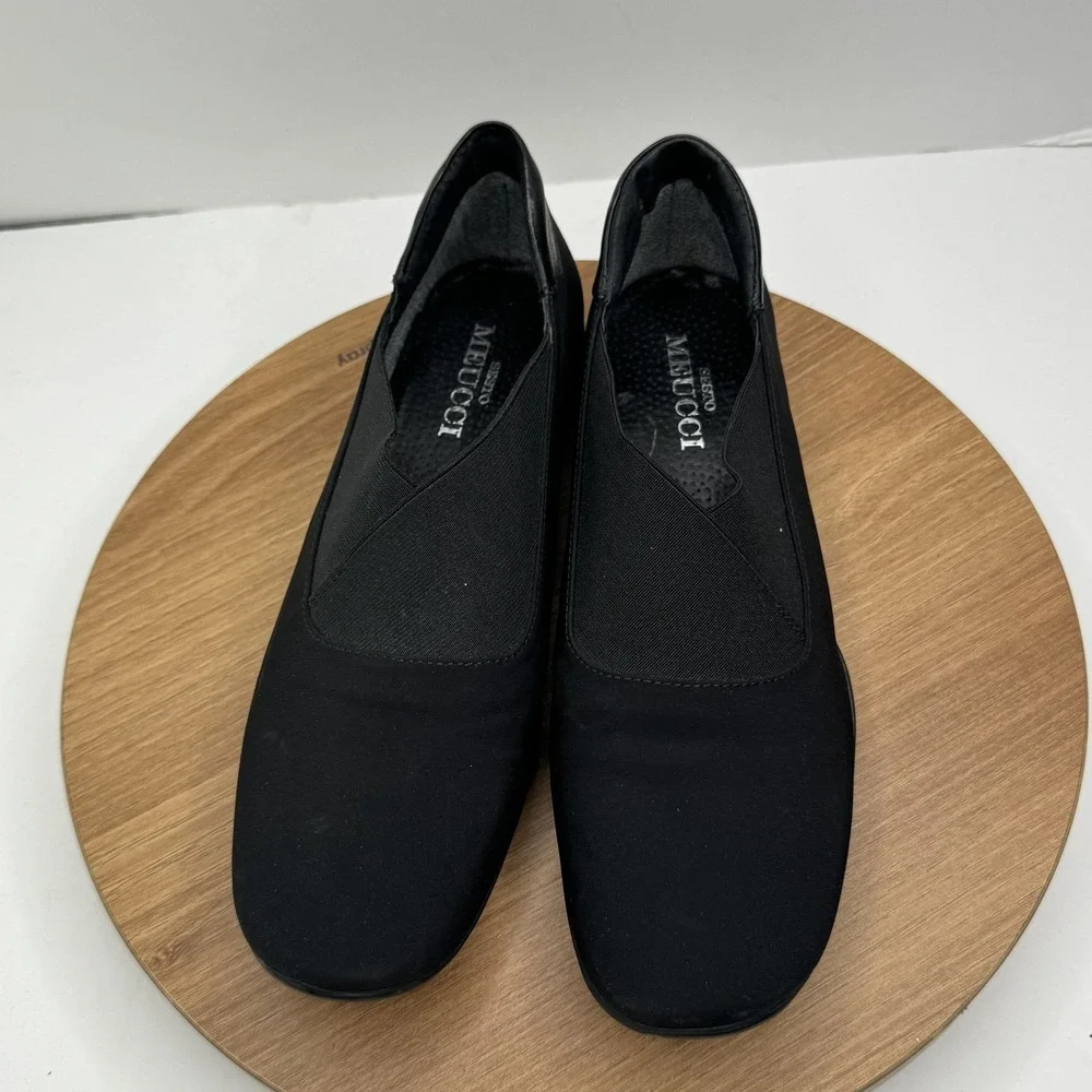 Sesto Meucci Black Slip-On‎ Shoes Size 7M Comfort Fit Rubber Sole Womens Flats